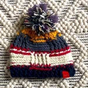 Bula knitted multi color winter hat with Pom.
